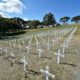 White Crosses - Fields of Remembrance, Salamanca Lawn, Wellington Botanic Gardens. Wellington, New Zealand on Tuesday 19 April 2016.