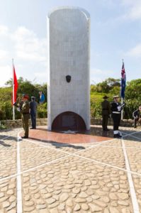 ANZAC Day ceremony at Ataturk Memorial in Breaker Bay Miramar